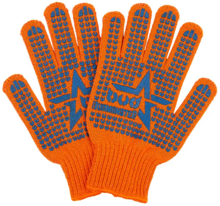 Перчатки BudMonster трикотажные с ПВХ рисунком Стандарт оранжевые (102194)