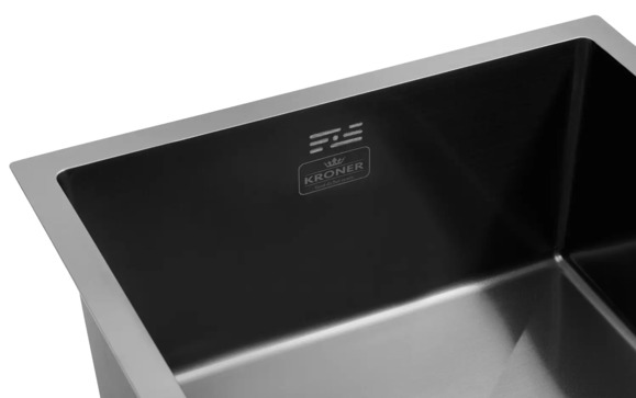 Кухонна мийка Kroner KRP Schwarze-4843HM PVD, 3.0/1.0 мм (CV022792) фото 8