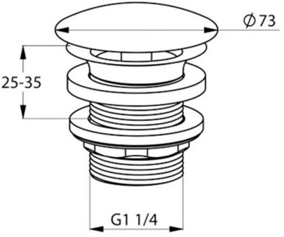 Донный клапан для раковины Kludi (104280500) изображение 2