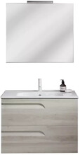 Комплект мебели ROYO Vitale 80 светло-серый: тумба подвесная с умывальником, зеркало, LED подсветка (С0072388)