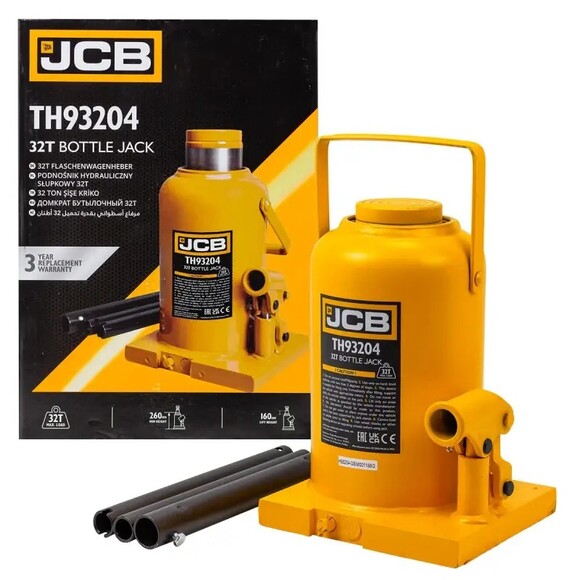 Домкрат бутылочный JCB Tools 32 т (JCB-TH93204) изображение 6