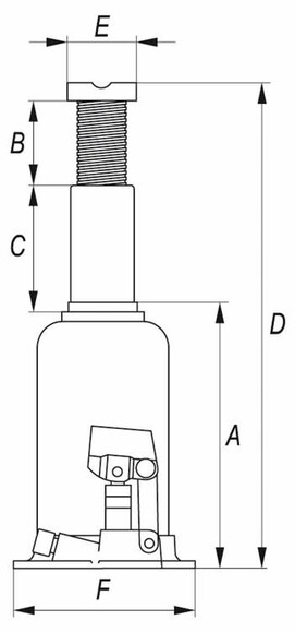 Домкрат гидравлический бутылочный Yato 20 т 241х521 мм (YT-1707) изображение 2