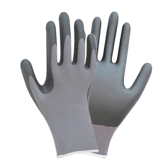 Перчатки трикотажные Sigma с частичным нитриловым покрытием серые манжет р10 (9443521)