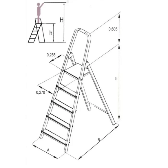 Алюминиевая лестница-стремянка Бегемот Профи 1х7 (22204) изображение 5