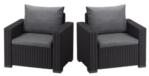 Крісла для саду та тераси Keter California з металевими ніжками, графіт (253151)
