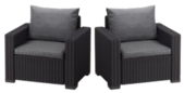 Кресла для сада и террасы Keter California с металическими ножками, графит (253151)