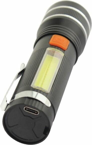 Ліхтар ручний Quantum QM-FL1032 Helper 10W LED zoom +COB з USB фото 2