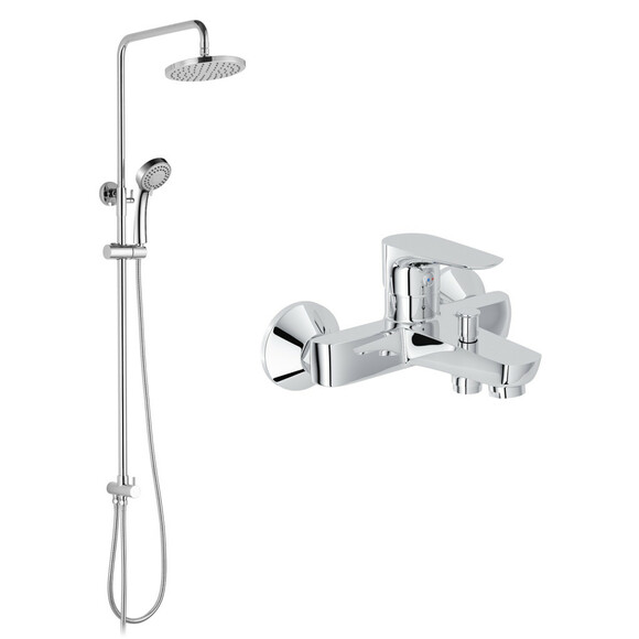 Набір 2 в 1: змішувач для ванни IMPRESE Breclav 10245, душова система T-15084, хром (SET20230906)