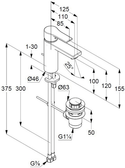 Змішувач для раковини Kludi Zenta SL 482900565 фото 2