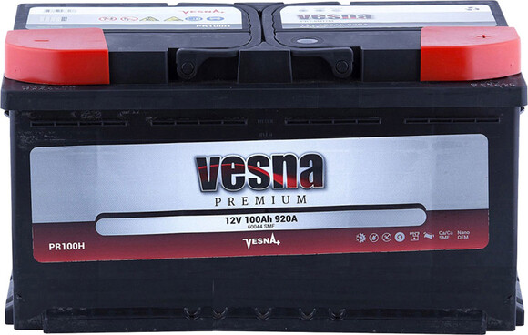 Автомобильный аккумулятор Vesna Premium Euro 12В, 100 Ач (415 100) изображение 2