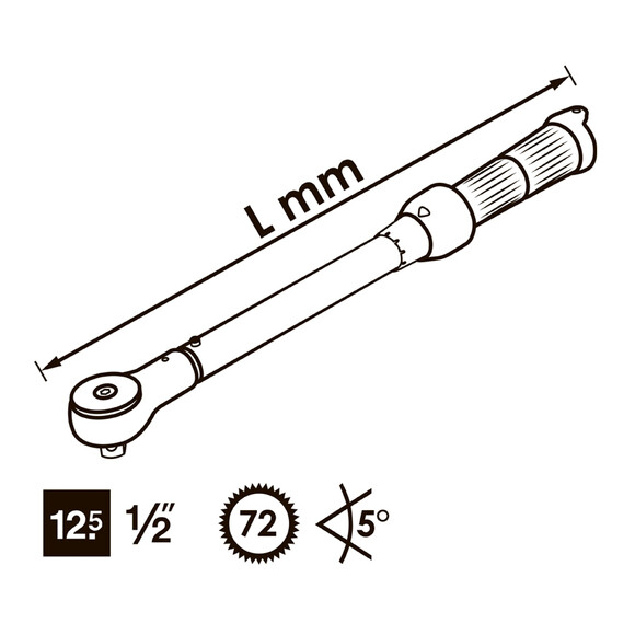 Ключ динамометричний Vigor 1/2", 40-200 Нм, 540 мм (V3441) фото 5