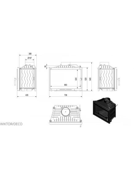 Каминная топка Kratki WIKTOR 14 DECO (WIKTOR/DECO) изображение 2