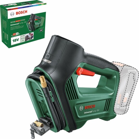 Акумуляторний автокомпресор Bosch UniversalPump 18V Baretool (0603947100) (без АКБ та ЗП) фото 5