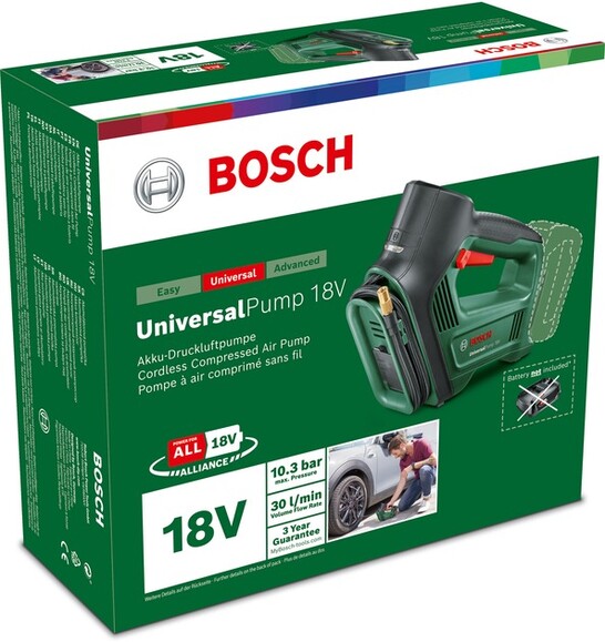 Акумуляторний автокомпресор Bosch UniversalPump 18V Baretool (0603947100) (без АКБ та ЗП) фото 6