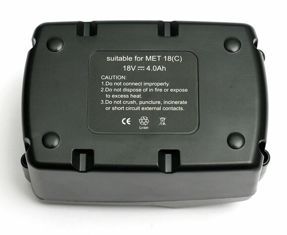 Акумулятор PowerPlant для шурупокрутів та електроінструментів METABO GD-MET-18 (C), 18 V, 4 Ah, Li-Ion (DV00PT0019) фото 2
