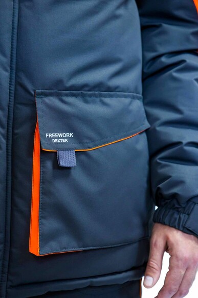 Куртка робоча утеплена Free Work Dexter сіра з помаранчевим р.64-66/3-4/XXXL (59681) фото 5