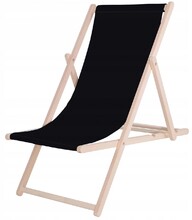 Шезлонг (кресло-лежак) деревянный для пляжа, террасы и сада Springos (DC0001 BL)