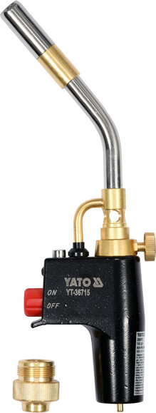 Пальник газовий YATO : різьбове з&#39;єднання EN417. до 2 кВт, max t&#39;2800°С. п&#39;єзопідпал YATO YT-36715