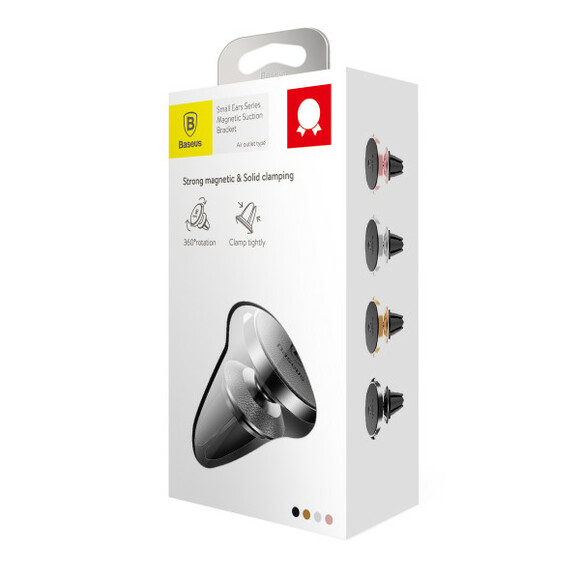 Автодержатель Baseus Small Ears Magnetic Bracket (black) (SUER-E01) изображение 5