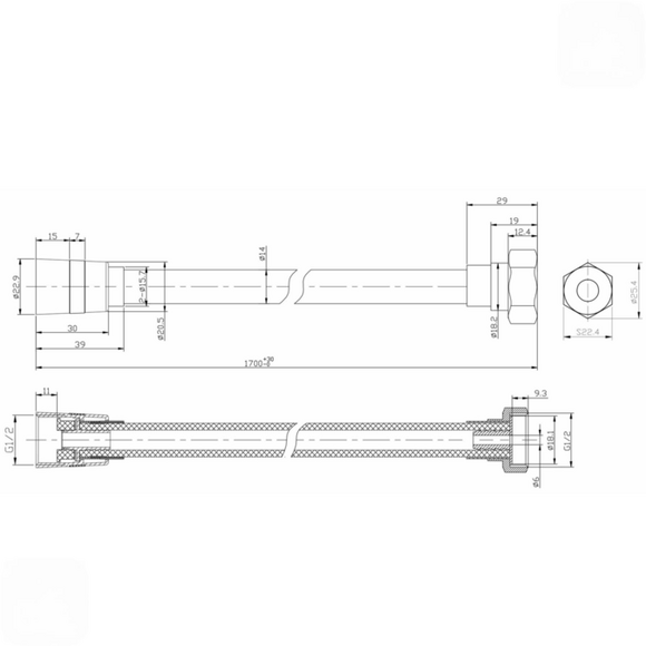 Шланг для душа IMPRESE, черный, 1750 мм (f03600110SH) изображение 2