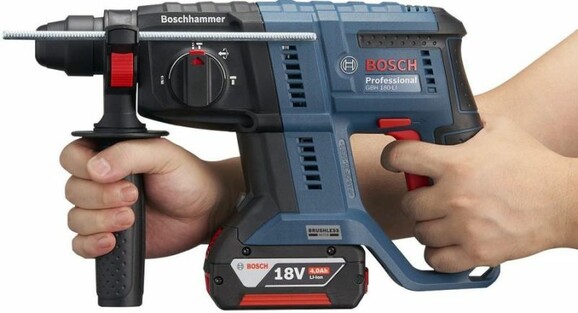 Аккумуляторный перфоратор + набор сверл Bosch GBH 180-LI Professional (0615990M33) изображение 3