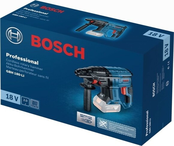 Аккумуляторный перфоратор + набор сверл Bosch GBH 180-LI Professional (0615990M33) изображение 6