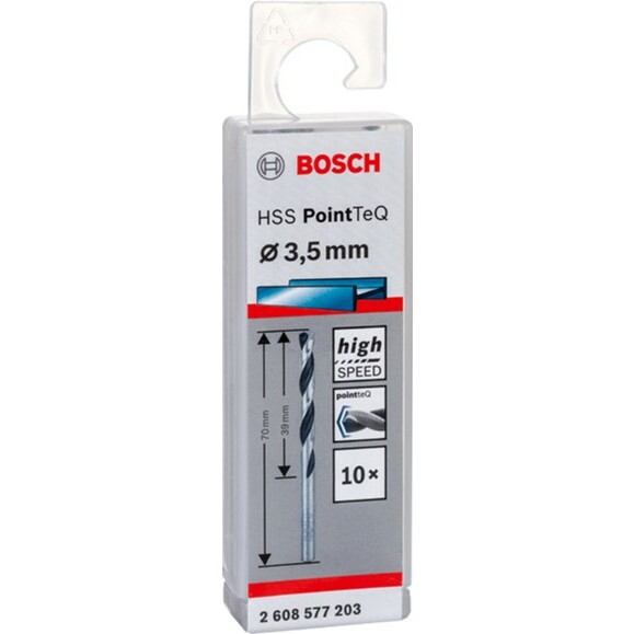 Свердло Bosch 10 HSS PointTeQ 3.5 мм, 10 шт (2608577203)