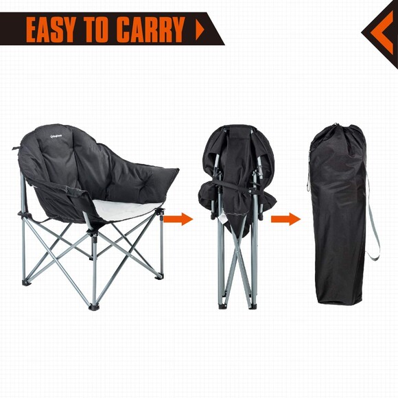 Раскладное кресло KingCamp Heavy Duty Dteel Folding Chair Black/Grey (KC3976 black/grey) изображение 6