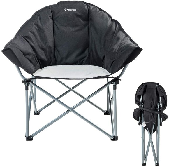 Розкладне крісло KingCamp Heavy Duty Dteel Folding Chair Black/Grey (KC3976 black/grey) фото 2