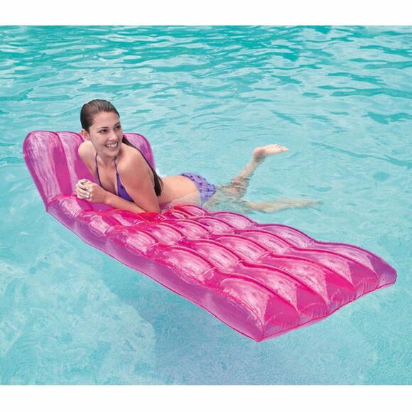 Пляжний надувний матрац для плавання Intex Рожевий Color Splash Lounges 191х81см (58876-2) фото 2