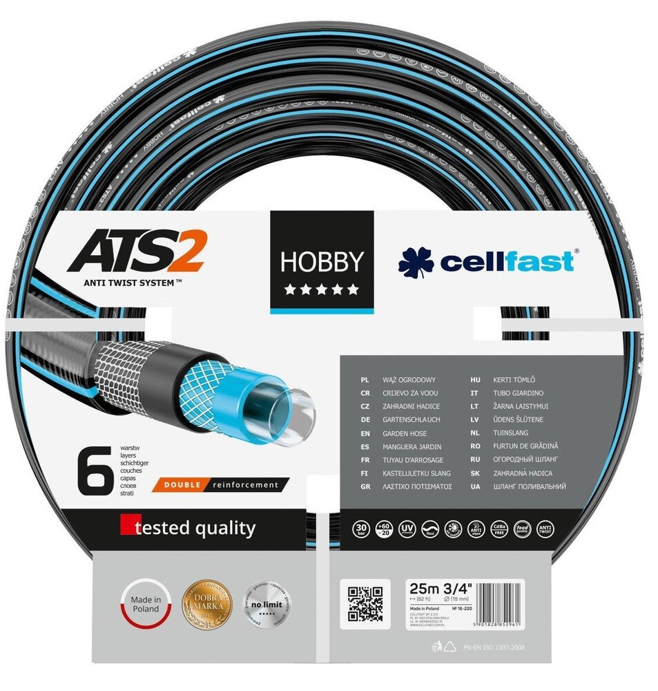 

Шланг садовый Cellfast HOBBY ATS 3/4'', 25 м (16-220)