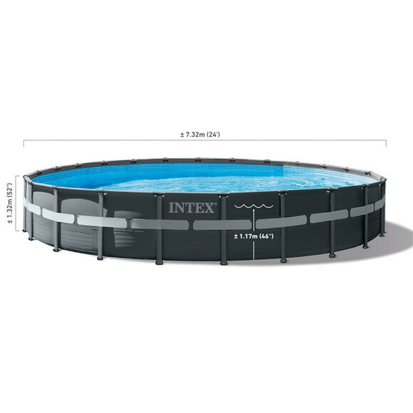 Каркасный бассейн Intex, 732x132 см (фильтр-насос 8000 л/час, лестница, тент, подстилка) (26340) изображение 5