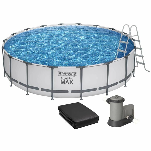 Каркасный бассейн Bestway (549х122 см) с картриджным фильтром, лестницей и защитным тентом (56462BW) изображение 2
