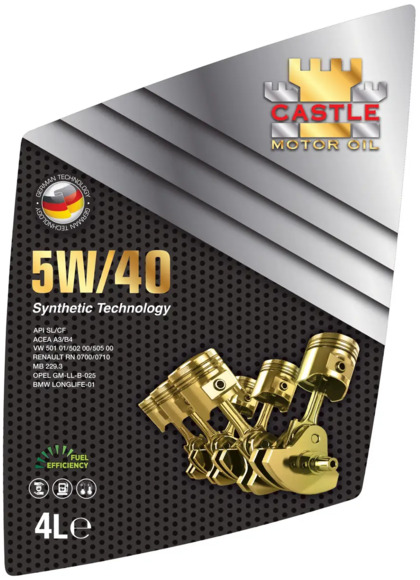 Моторна олива CASTLE MOTOR OILS 5W40 API SL/CF-4, 4 л (63524) фото 2