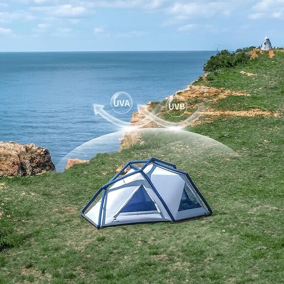 Двухместная палатка надувная Naturehike CNK2300ZP012 (голубая) (6976023924002) изображение 7