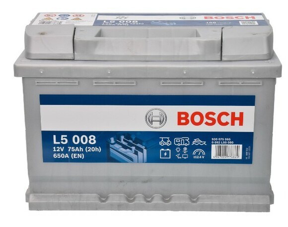 Аккумулятор Bosch L5 008, 75Ah/650A (0 092 L50 080)