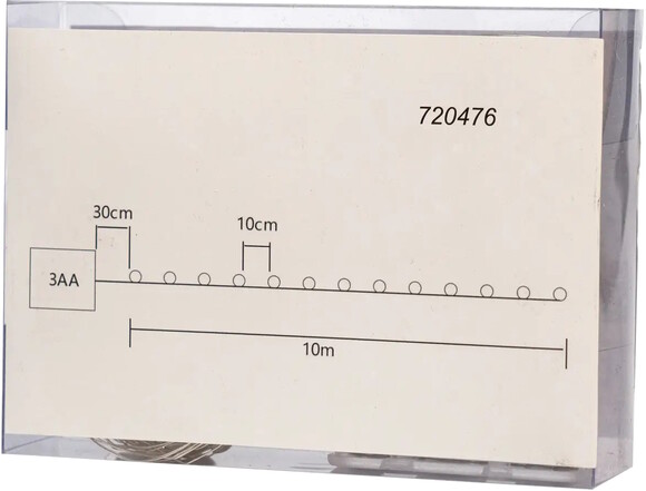 Світлодіодна гірлянда-нитка Devilon, 10 м, 100 л, теплий білий, батарейки 3АА, IP20 (720476) фото 3