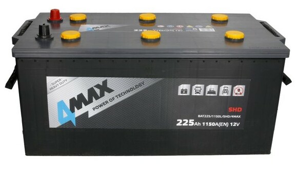 Грузовой аккумулятор 4MAX BAT225/1150L/SHD изображение 3