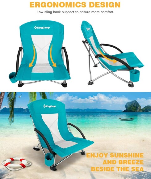 Кресло раскладное KingCamp Beach Chair Cyan (KC3841 cyan) изображение 3