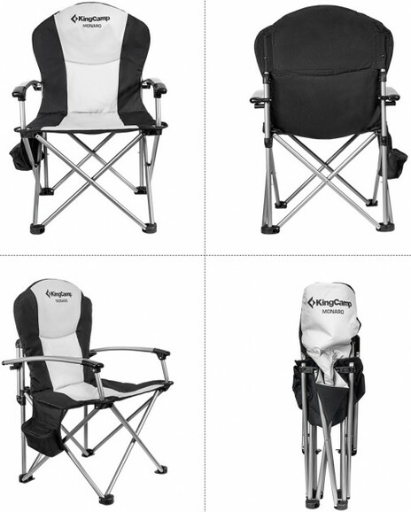 Крісло розкладне KingCamp Deluxe Steel Arm Chair (KC3987 BLACK/MEDIUMGREY) фото 6
