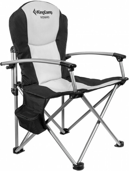 Крісло розкладне KingCamp Deluxe Steel Arm Chair (KC3987 BLACK/MEDIUMGREY)