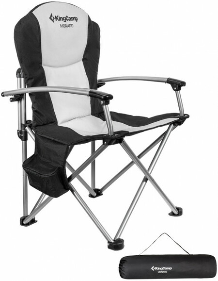 Крісло розкладне KingCamp Deluxe Steel Arm Chair (KC3987 BLACK/MEDIUMGREY) фото 2