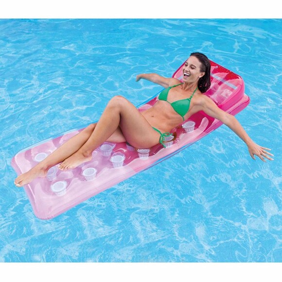Пляжний надувний матрац для плавання Intex Рожевий 18-Pocket Fashion Lounges 188х71см (58890-3) фото 2