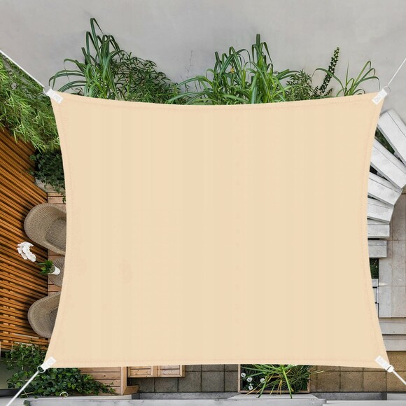 Тент-парус теневой для дома, сада и туризма Springos Beige 5x5 м (SN1022) изображение 11