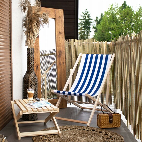 Шезлонг (крісло-лежак) дерев'яний для пляжу, тераси та саду Springos (DC0001 WHBL) фото 9