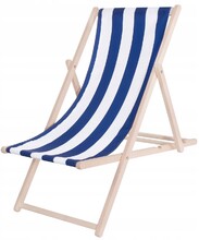 Шезлонг (кресло-лежак) деревянный для пляжа, террасы и сада Springos (DC0001 WHBL)