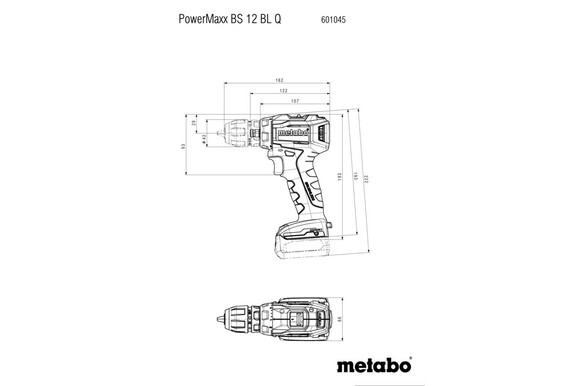 Аккумуляторный дрель-шуруповерт Metabo PowerMaxx BS 12 BL Q, без АКБ и ЗУ (601045850) изображение 4