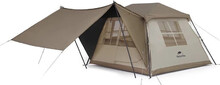 Четырехместная палатка с навесом Naturehike Village CNK2300ZP022 (коричневая) (6976023920172)