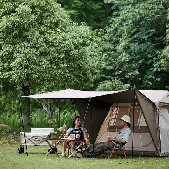 Четырехместная палатка с навесом Naturehike Village CNK2300ZP022 (коричневая) (6976023920172) изображение 6