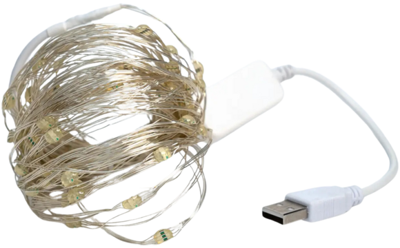 Світлодіодна гірлянда-нитка Devilon, 10 м, 100 л, різнокольорова, USB, Bluetooth/через смартфон, IP20 (721237)